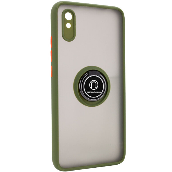 

TPU+PC чехол Deen ColorEdgingRing for Magnet для Xiaomi Redmi 9A Оливковый (2855825)