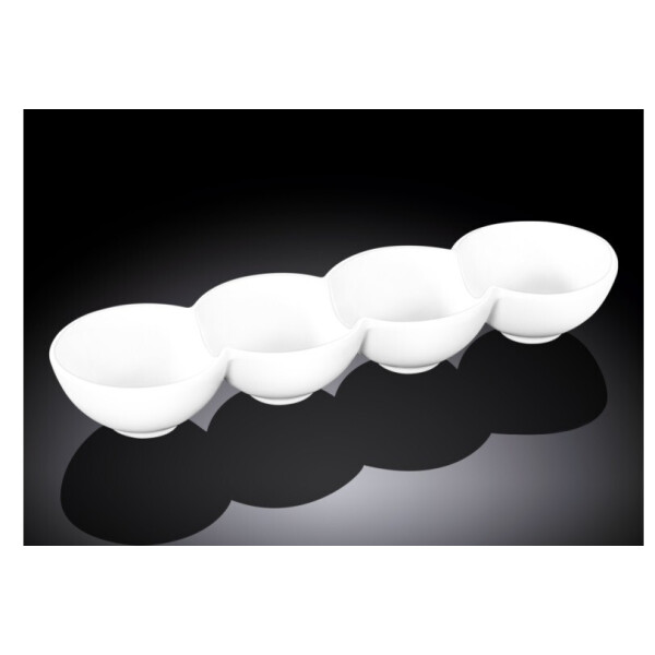 

Емкость для закусок 4-секционная Wilmax 30x8x4 см WL-992602