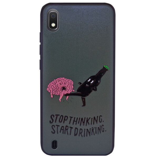 

TPU+PC чехол ForFun для Samsung Galaxy A10 (A105F) Stopthinking / Серый (7388103)
