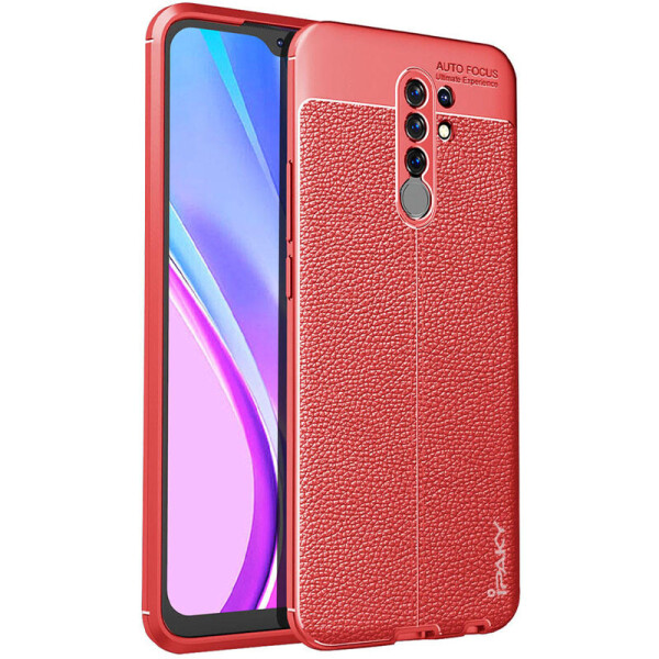 

TPU чехол iPaky Litchi Series для Xiaomi Redmi 9 Красный (6693268)