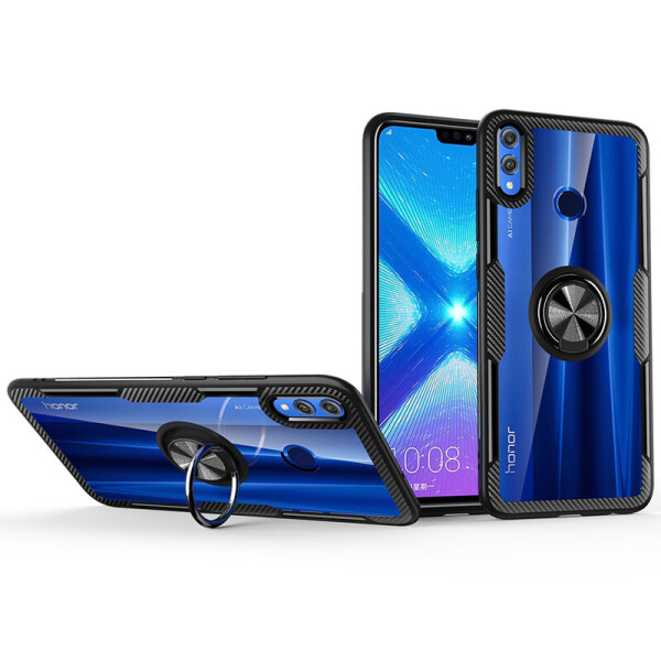 

TPU+PC чехол Deen CrystalRing for Magnet (opp) для Huawei Honor 8X Бесцветный / Черный (5743798)