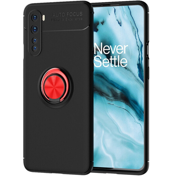 

TPU чехол Deen ColorRing под магнитный держатель (opp) для OnePlus Nord Черный / Красный (9103476)