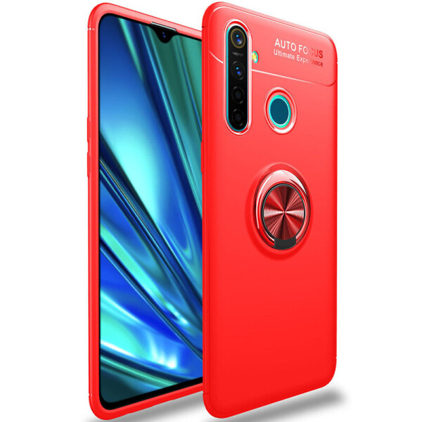 

TPU чехол Deen ColorRing под магнитный держатель (opp) для Realme 5 / Realme 6i Красный / Красный (571169)
