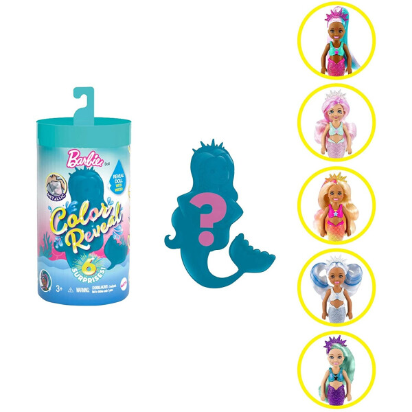 

Кукла Барби Челси русалка Сюрприз Цветное перевоплощение Barbie Color Reveal Chelsea Mermaid Doll GTP53