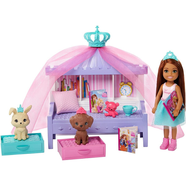 

Кукла Барби Челси Сказки на ночь Приключение принцессы Barbie Princess Adventure Chelsea Storytime Playset GML74