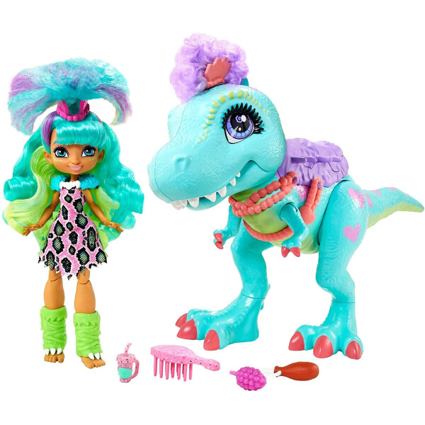 

Кукла Рокелле и Тирасаурус Прогулка с динозавром Пещерный клуб Cave Club Rockelle Doll and Tyrasaurus Dinosaur Pal Playset GTL69