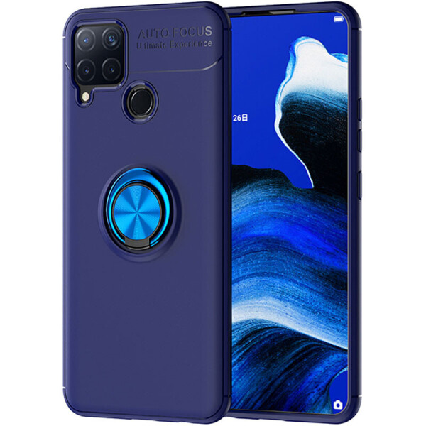 

TPU чехол Deen ColorRing под магнитный держатель (opp) для Realme C15 / C12 Синий / Синий (1764950)