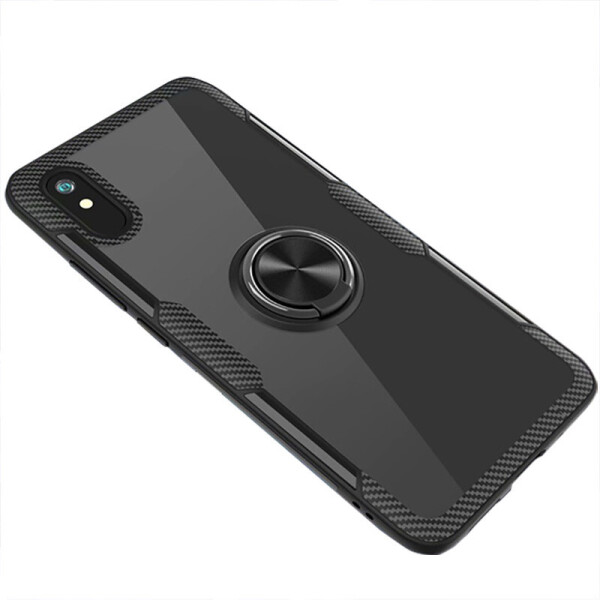 

TPU+PC чехол Deen CrystalRing for Magnet (opp) для Xiaomi Redmi 9A Бесцветный / Черный (9462381)