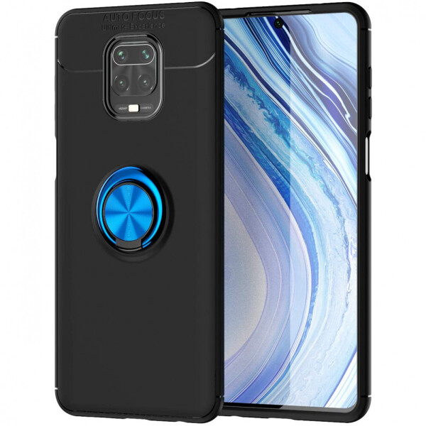 

TPU чехол Deen ColorRing под магнитный держатель (opp) для Xiaomi Redmi Note 9s/Note 9 Pro/9 Pro Max Черный / Синий (8338741)