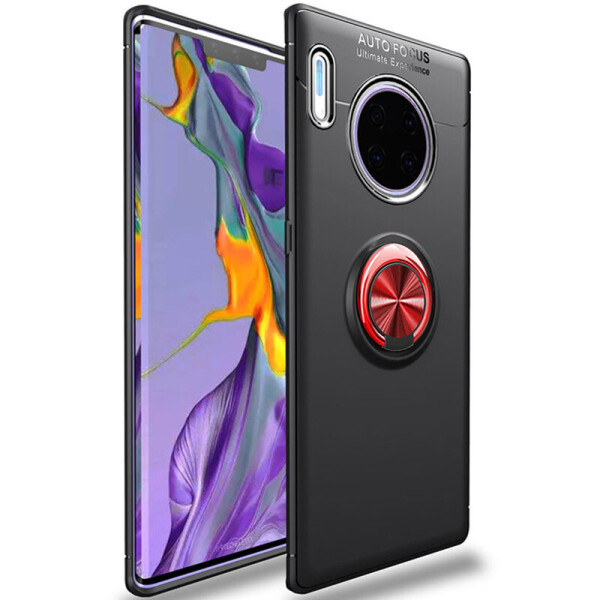 

TPU чехол Deen ColorRing под магнитный держатель для Huawei Mate 30 Pro Черный / Красный (8123497)