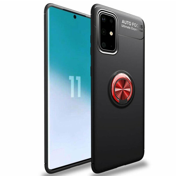 

TPU чехол Deen ColorRing под магнитный держатель для Samsung Galaxy S20 Черный / Красный (7327352)