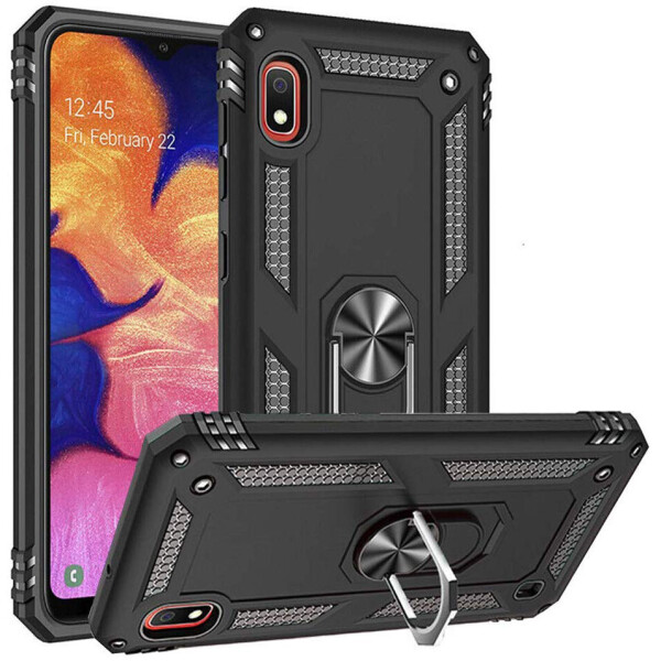 

Ударопрочный чехол Serge Ring магнитный держатель для Samsung Galaxy A10 (A105F) Черный (9505844)