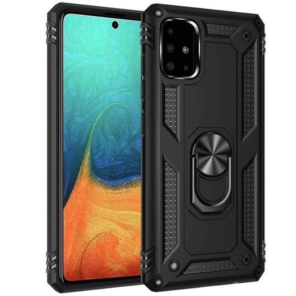 

Ударопрочный чехол Serge Ring магнитный держатель для Samsung Galaxy A51 Черный (9598543)