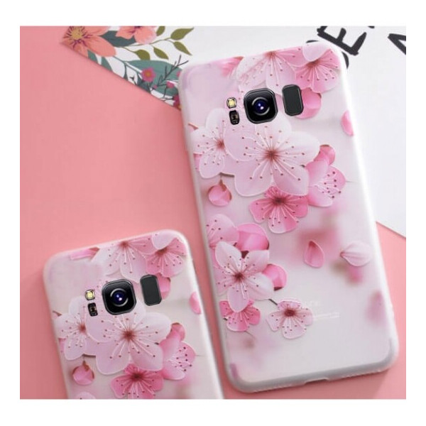 TPU чехол матовый soft touch для Samsung G955 Galaxy S8 Plus Сакура (крупный рисунок) (356203)
