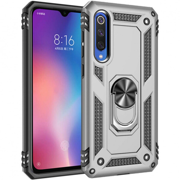 

Ударопрочный чехол Serge Ring магнитный держатель для Xiaomi Mi 9 SE Серебряный (8201572)
