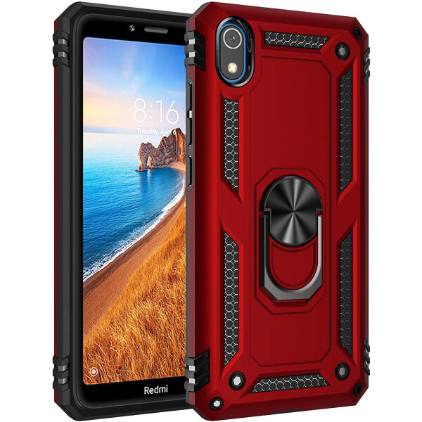 

Ударопрочный чехол Serge Ring магнитный держатель для Xiaomi Redmi 7A Красный (2980944)
