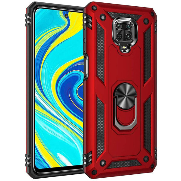 

Ударопрочный чехол Serge Ring магнитный держатель для Xiaomi Redmi Note 9s/Note 9 Pro/Note 9 Pro Max Красный (9022402)