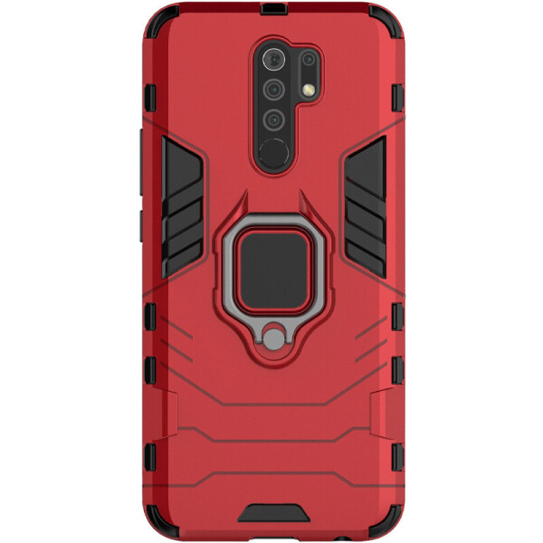 

Ударопрочный чехол Transformer Ring for Magnet для Xiaomi Redmi 9 Красный / Dante Red (1593354)