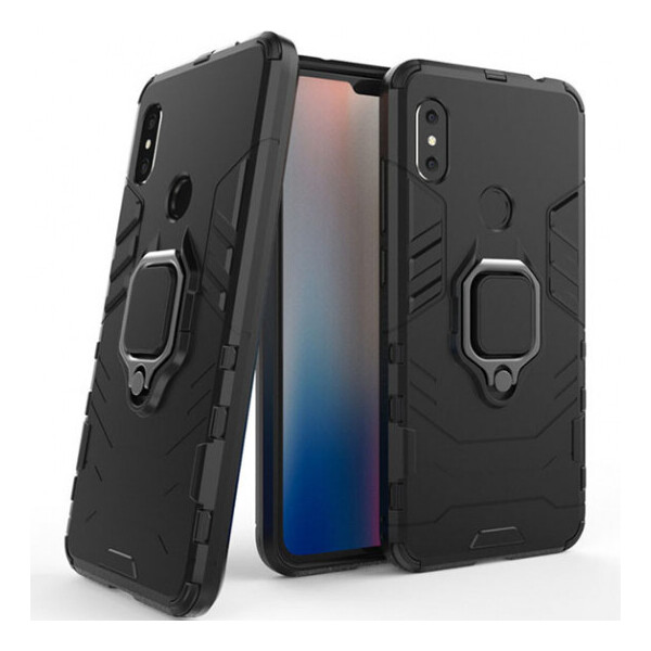 

Ударопрочный чехол Transformer Ring for Magnet для Xiaomi Redmi Note 6 Pro Черный / Soul Black (7356247)