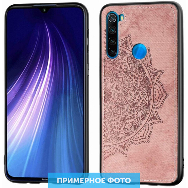 

TPU+Textile чехол Mandala с 3D тиснением для Xiaomi Redmi Note 8 Розовый (2725875)