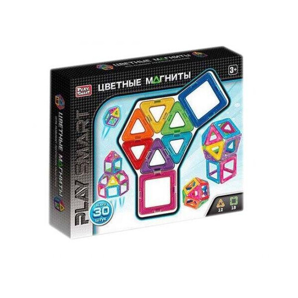 

Конструктор магнитный Цветные магниты 30 деталей Play Smart (2427) (38492)