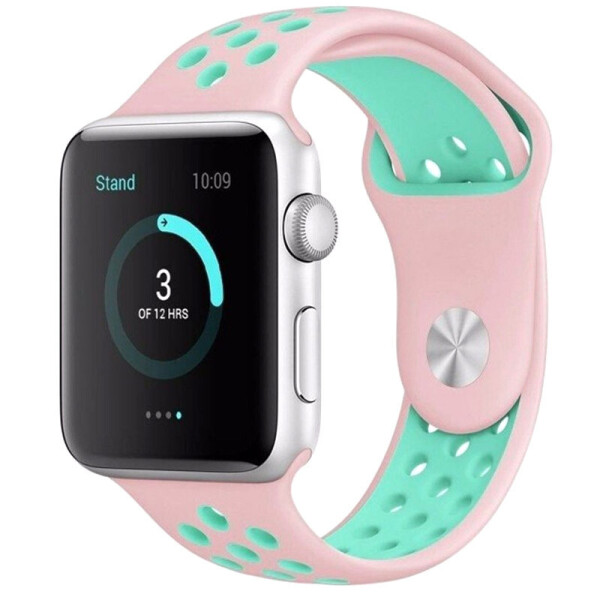 

Силиконовый ремешок Sport Nike+ для Apple watch 38mm/40mm Pink/Marine Green (8572940)
