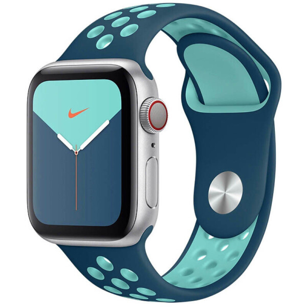 

Силиконовый ремешок Sport Nike+ для Apple watch 42mm/44mm Cosmos blue/Marine Green (6756533)
