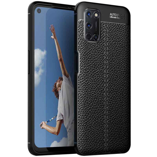 

TPU чехол фактурный (с имитацией кожи) для Oppo A52 / A72 / A92 Черный (8724952)