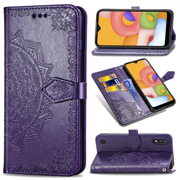

Кожаный чехол (книжка) Art Case с визитницей для Samsung Galaxy A01 Фиолетовый (9921799)
