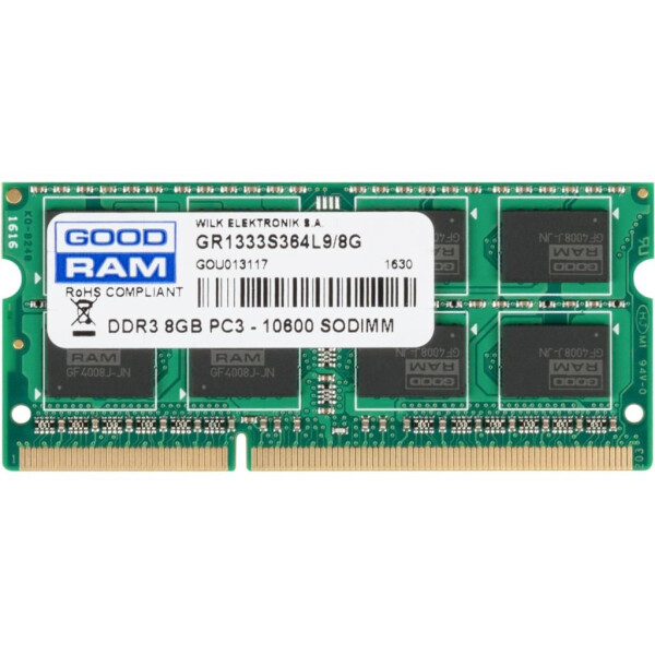 

SO-DIMM 8Gb/1333 DDR3 GOODRAM (GR1333S364L9/8G)