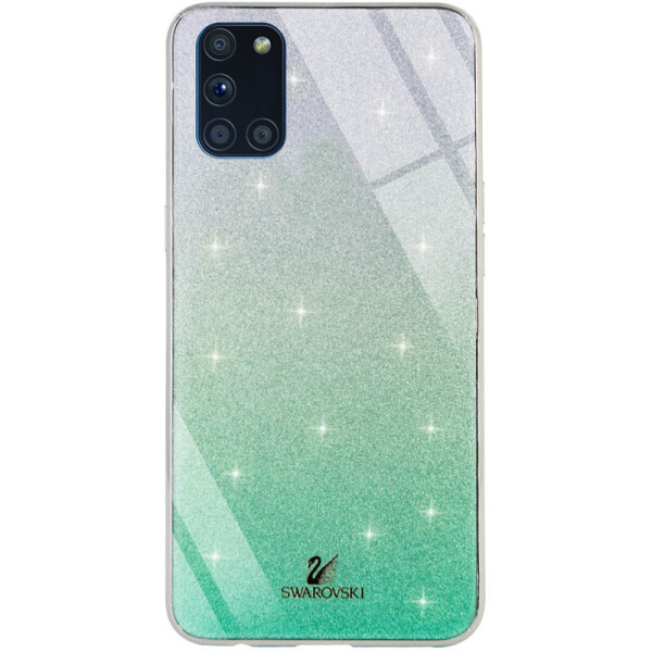 

TPU+Glass чехол Swarovski для Samsung Galaxy A31 Бирюзовый (6953974)