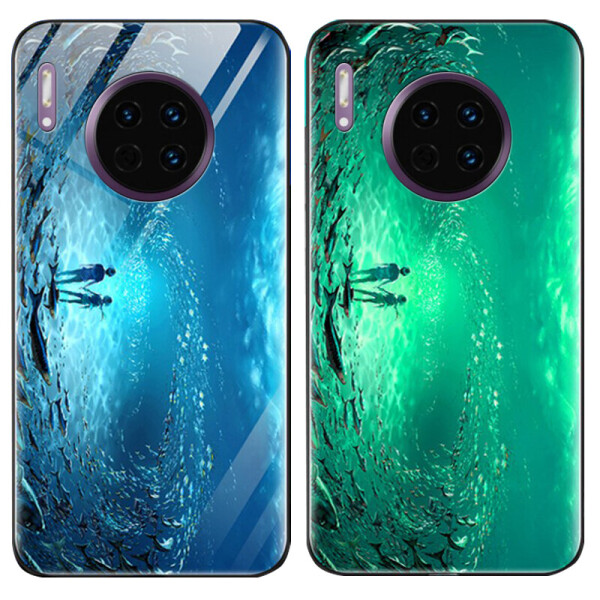 

TPU+Glass чехол светящийся в темноте для Huawei Mate 30 Pro Под водой / Голубой (9767953)