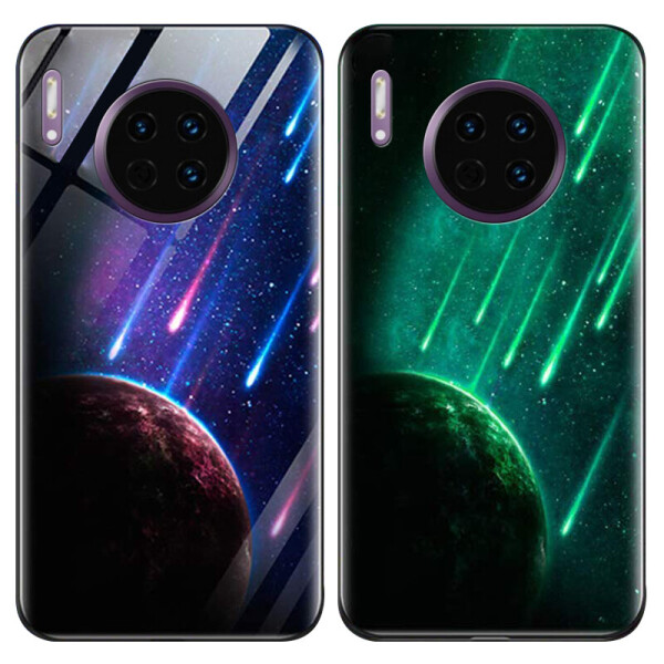 

TPU+Glass чехол светящийся в темноте для Huawei Mate 30 Pro Метеорит / Синий (6685720)