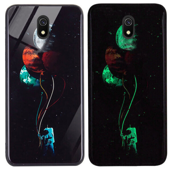

TPU+Glass чехол светящийся в темноте для Xiaomi Redmi 8a Космос / Черный (954137)