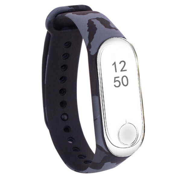 

Силиконовый ремешок с рисунком для Xiaomi Mi Band 3/4 Хаки/Серый (4920375)