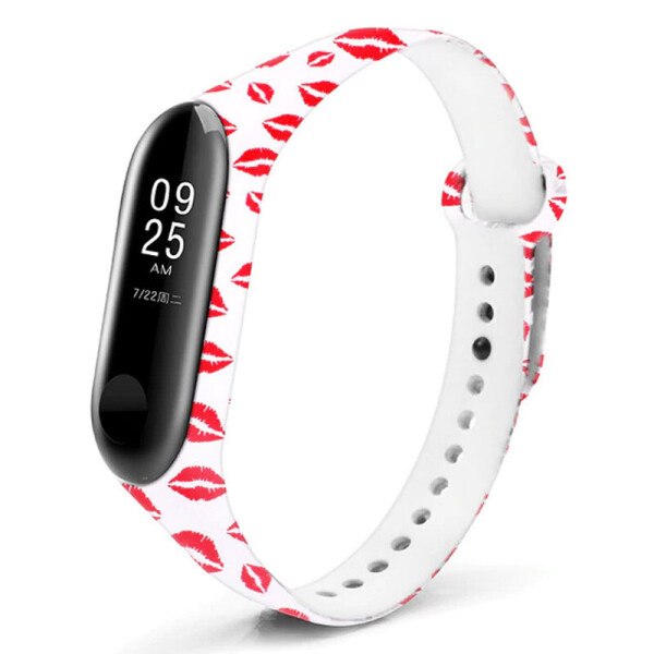

Силиконовый ремешок с рисунком для Xiaomi Mi Band 5 Губы/Белый (3886025)