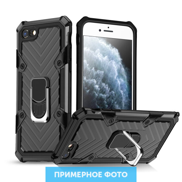 

Ударопрочный чехол Rivet Ring магнитный держатель для Xiaomi Redmi 9A Черный (3015125)
