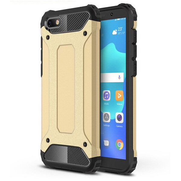 

Бронированный противоударный TPU+PC чехол Immortal для Huawei Y5 (2018) / Y5 Prime (2018) Золотой (6739067)