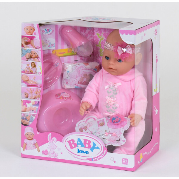 

Пупс функциональный кукла Baby Love BL 023 A 8 функций, Рост малыша 43 см, с аксессуарами