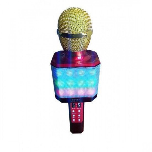 

Караоке микрофон WSTER WS-1828 Bluetooth c LED подсветкой красный Мощный и стильный