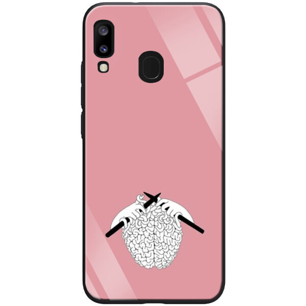 

TPU+Glass чехол ForFun для Samsung Galaxy A30 (Мозги / Розовый) (748259)
