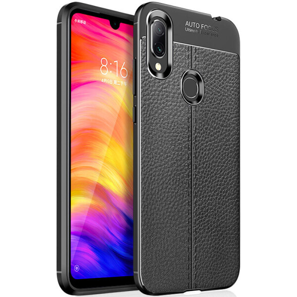

TPU чехол фактурный (с имитацией кожи) для Xiaomi Redmi Note 7S (Черный) (770370)