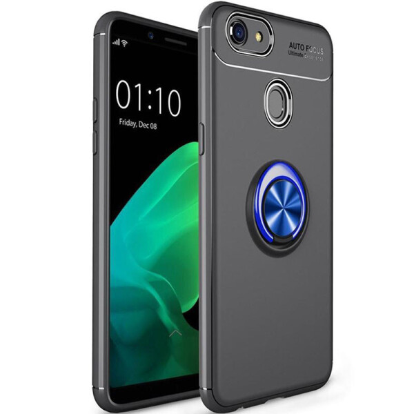 

TPU чехол Deen ColorRing под магнитный держатель (opp) для Oppo A73 (Черный / Синий) (1081650)