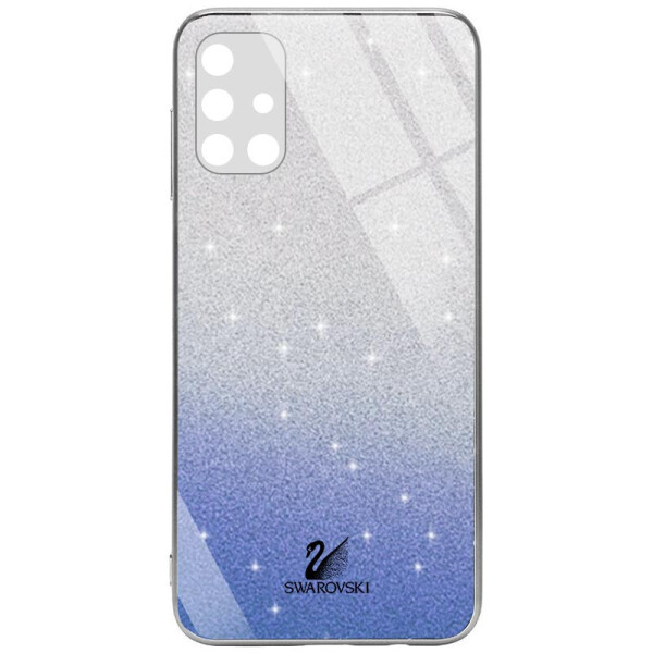 

TPU+Glass чехол Swarovski Full Camera для Samsung Galaxy M51 (Синий) (1082583)