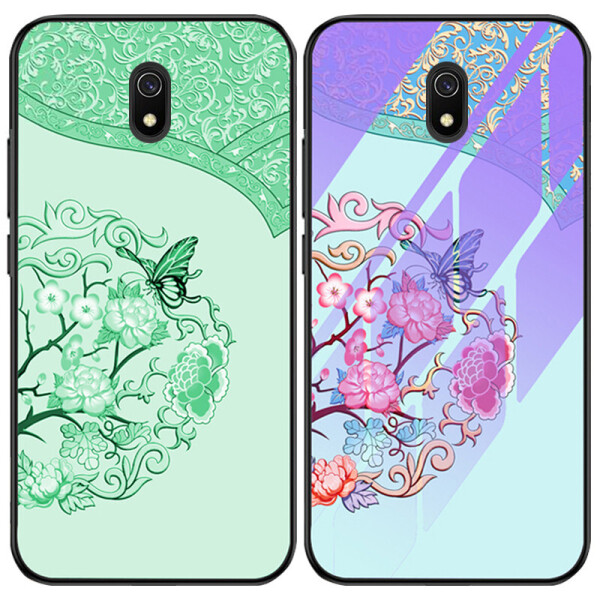 

TPU+Glass чехол светящийся в темноте для Xiaomi Redmi 8a (Бабочка с цветами / Бирюзовый) (786495)