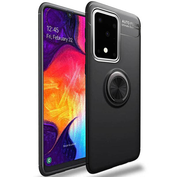 

TPU чехол Deen ColorRing под магнитный держатель для Samsung Galaxy S20 Ultra (Черный / Черный) (871619)