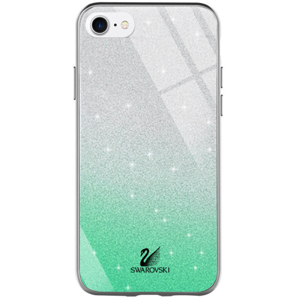 

TPU+Glass чехол Swarovski для iPhone SE (2020) (Бирюзовый) (784930)