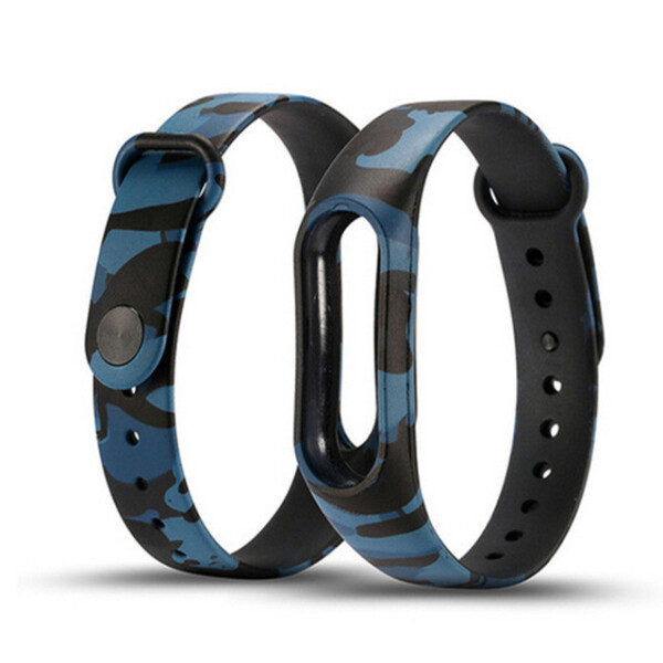 

Силиконовый ремешок с рисунком для Xiaomi Mi Band 3/4 (Хаки / Синий) (660284)