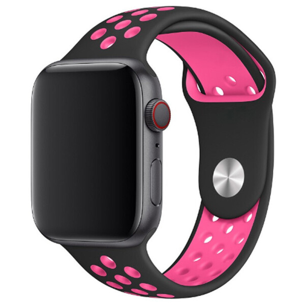 

Силиконовый ремешок Sport Nike+ для Apple watch 42mm / 44mm (black/pink) (1058072)
