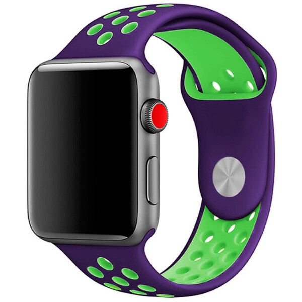 

Силиконовый ремешок Sport Nike+ для Apple watch 42mm / 44mm (Grape / Green) (1081860)